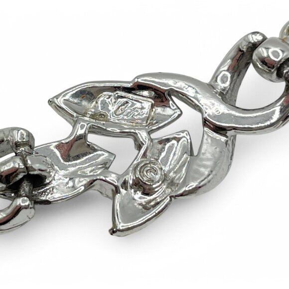 Vintage CORO Silver Tone Link Necklace Shiny Matte Collectible Designer Jewelry - Picture 8 of 9